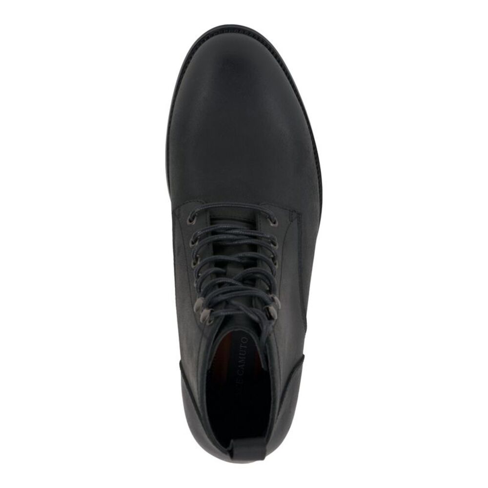 VINCE CAMUTO Mens Black Pull Tab Lannie Toe Block Heel Leather Boots Shoes 10 M - Picture 3 of 4